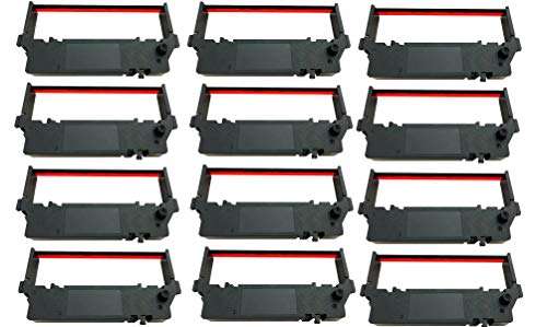 12 PACK SP-700 Ribbon Ink Cartridge Quality BLACK and RED Compatible with STAR Printer RC-700BR, SP700, 712, 742 1