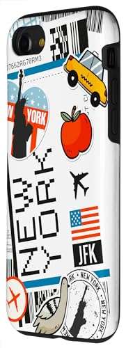 iPhone SE (2020) / 7 / 8 Boarding Pass New York Travel Holidays Plane City Case 2