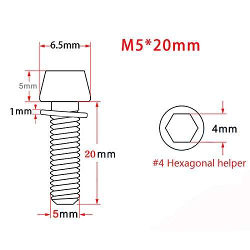 Daiky Mountain Bicycle Disc Brake Bolts Screw Upgrade Kit 10pcs M5*20mm/M6*20mm (M6*20mm) 4