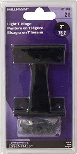 Hardware Essentials 851681 Light T-Hinges Zinc 3" -2 Pack 2