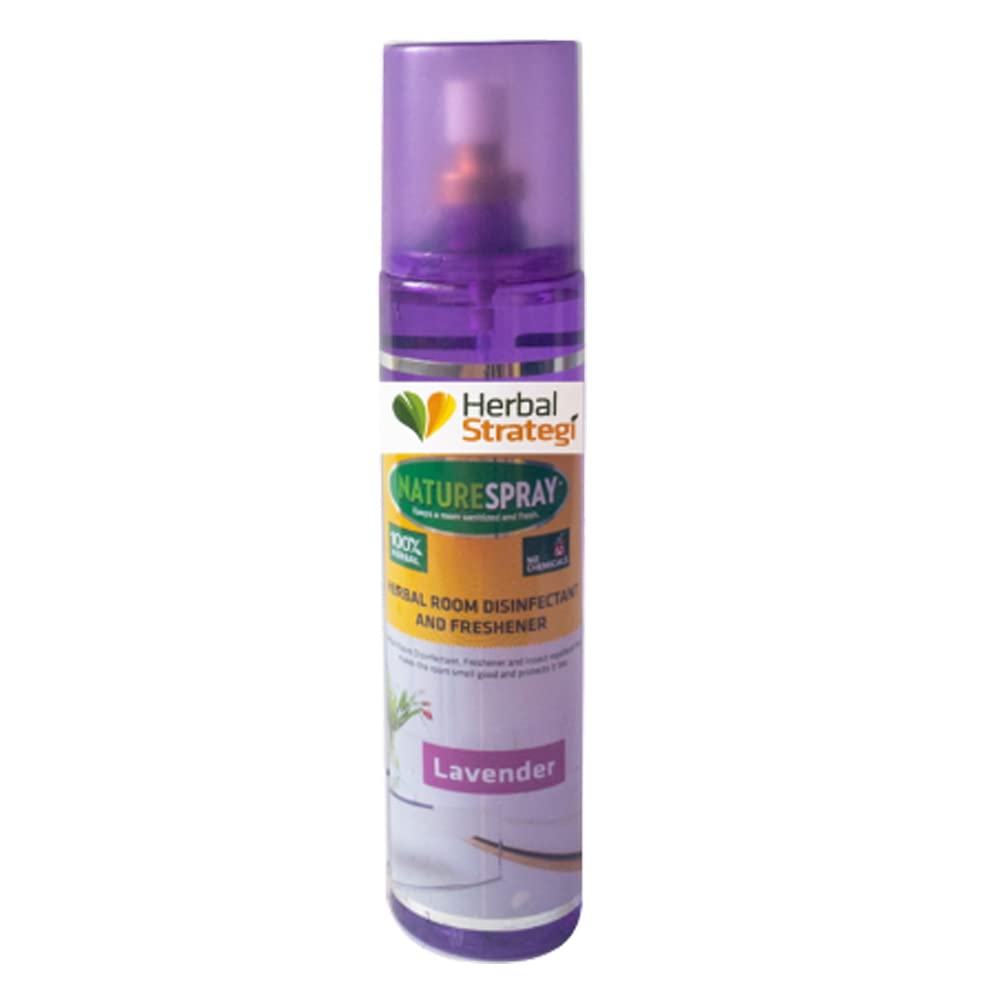Herbal Strategi – NatureSpray Lavender | Room Freshener |Lavender Aromatic Fragrance | Disinfectant | Completely Herbal |Eco-friendly & Biodegradable| Made With Natural Essential Oils| Irritant-Free, Chemical-Free |Baby-Safe, Skin-Safe, Pet-Safe |250mL 1