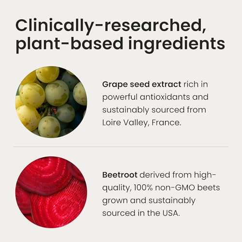 Humann SuperBeets Heart Chews, Nitric Oxide and Blood Pressure Support, Grape Seed Extract & Non-GMO Beet Root Powder Energy Supplement, Pomegranate Berry Flavor, 60 Count 6