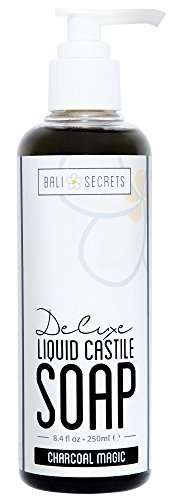 Deluxe Castile Black Soap - Charcoal Magic - Made with Premium Oils - All Natural - Vegan - Biodegradable - For Hand, Body & Face - Handcrafted in Small Batches