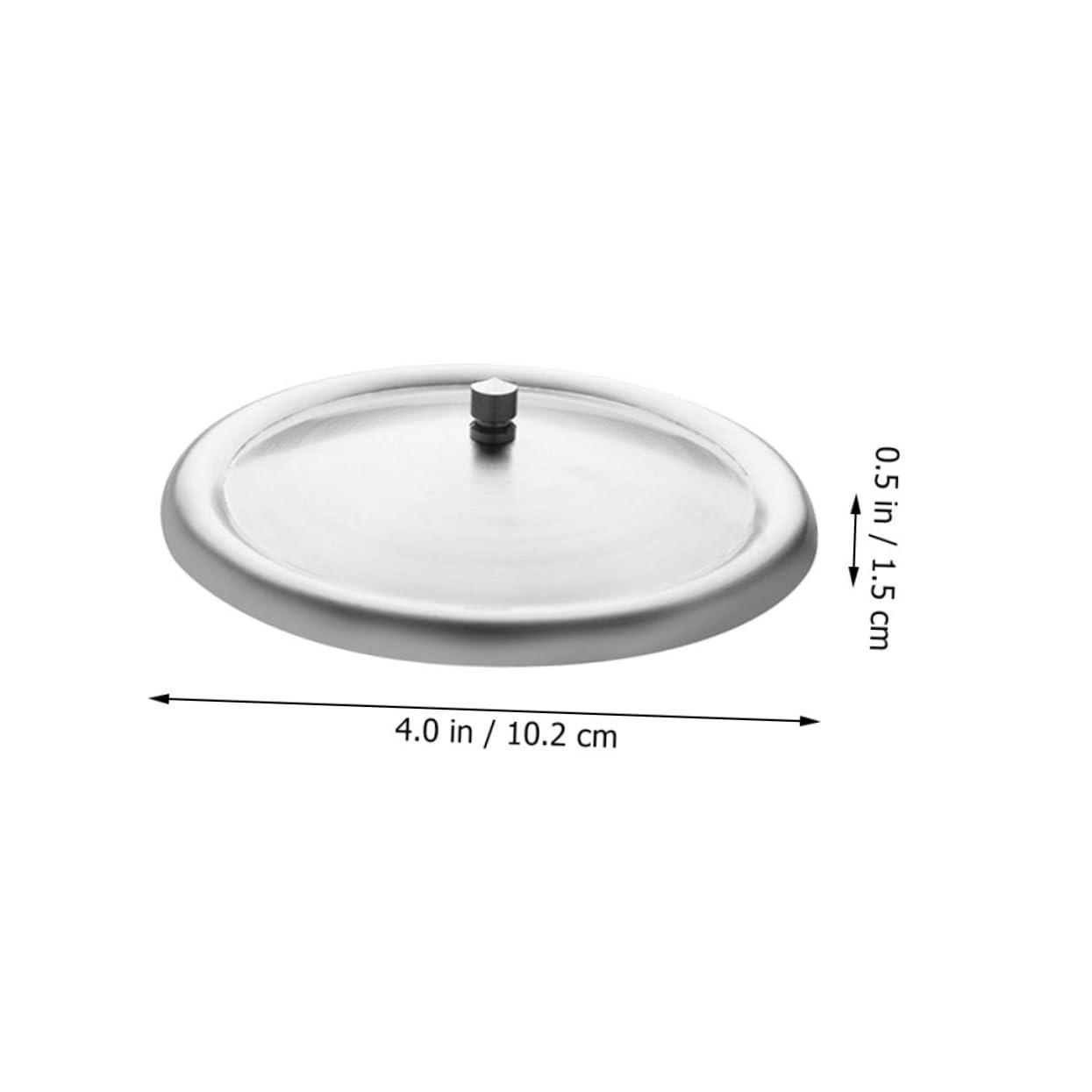 LALADEFIEE Cup Covers Beverage Dispenser Lid Tiny Handle Stainless Steel Round Cup Lid 3