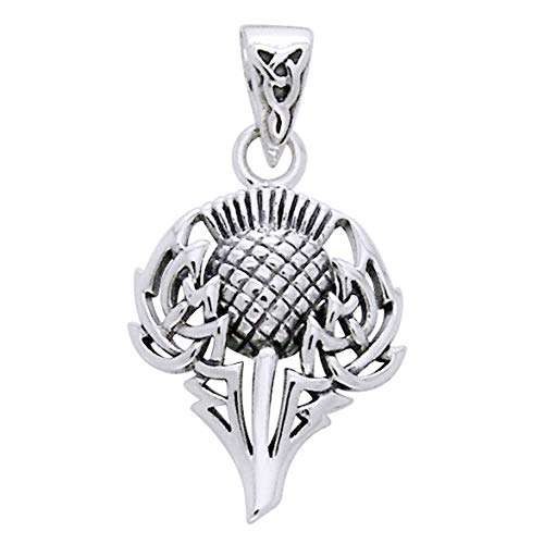 Scottish Spirit of Alba Thistle Celtic Knot Art Sterling Silver Pendant by Courtney Davis 1