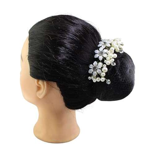 [Ear Lobe & Accessories] Floral Pattern | White Hair Accessories | 17.5 cm, Pack of 1 Pc 3