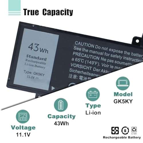 BOWEIRUI 68Wh GJKNX Laptop Battery Replacement for Dell Latitude 5480 5580 5280 5288 5488 5590 5591 5490 5491 5495 E5480 E5580 E5490 E5590 Precision 15 3520 3530 Serie DY9NT 5YHR4 451-BBZG GD1JP 2