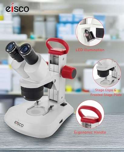 Premium Binocular Stereo Microscope, Dual Magnification, Dual Illumination - Eisco Labs 6