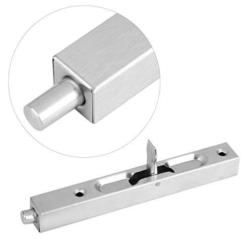 Door Flush Bolt Latch Slide Bolt Lock 304 Stainless Steel Security Door Guard Lever Action with Strike and Screws for Wooden French Doors (6inch) 5