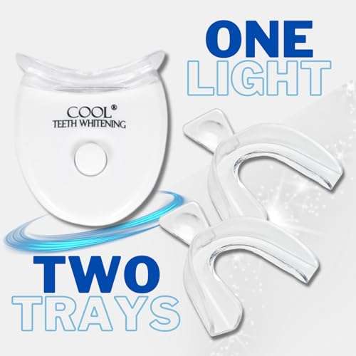 Teeth Whitening Trays Moldable Mouth Tray 2 Dental Trays Teeth Whitening Light for Faster Stain Removal Included Form Shape Perfectly Mouth Dental Tooth Compatible with Opalescence Whitener Bleaching 2
