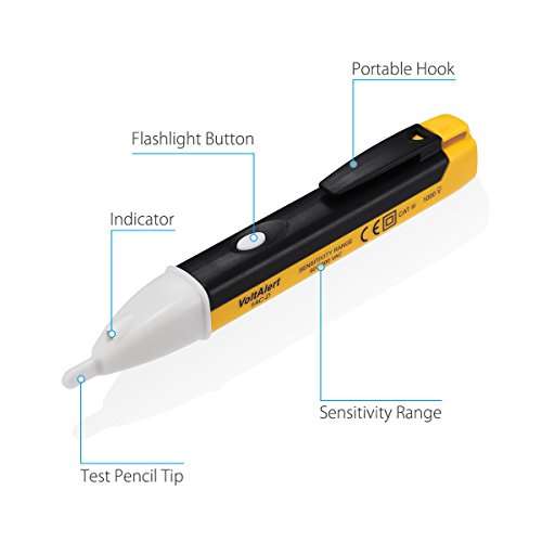 90-1000V AC Non-Contact Voltage Alert Detector Tester Meters LED Light Indication Electric Testers Yellow Black Test Pen 4