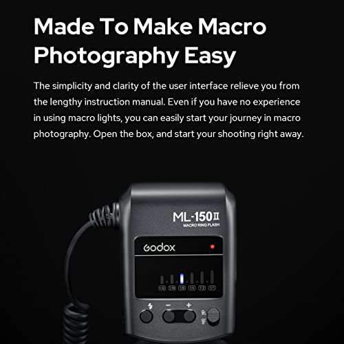 Godox ML-150II Macro Ring Flash Light GN12 with 8 Lens Adapter Rings for Canon Nikon Pentax Olympus DSLR Cameras 6