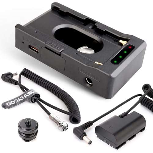 NP-F Battery Adapter Plate + BMPCC 4K and 6K DC Cable and LP-E6 Dummy Battery to Power Blackmagic Pocket Cinema Camera 4K/6K,Compatible with Sony NP-F970 F960 F770 F750 F570 F550 Battery.