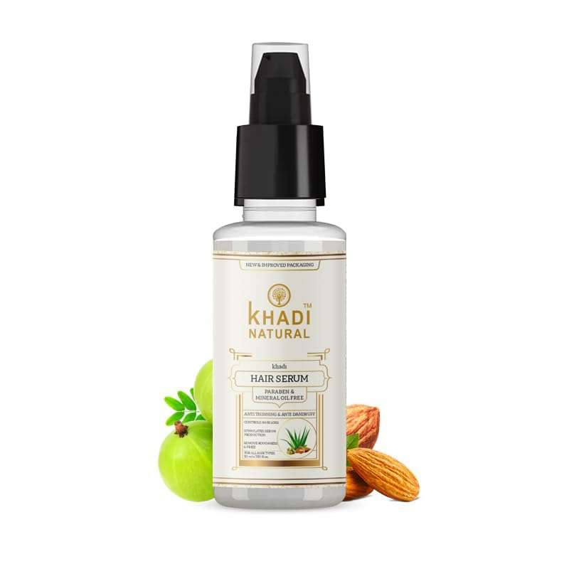 Khadi Natural Hair Serum, Paraben and Mineral Oil Free, Anti-Dandruff Formula with Aloe, 30ml (Pack 1, Hair Serum) 1