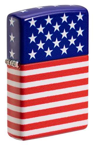 Zippo Diamond Plate Flag Street Chrome Pocket Lighter