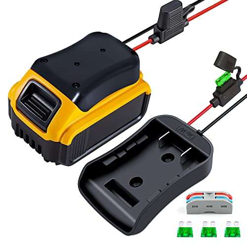 Battery Adapter for Dewalt Battery, Power Wheel Adapter for Dewalt 20v Battery,Power Wheels Battery Conversion Kit with Fuse and 14 Gauge Wire Connector for Ride On Truck, Robotics, Rc Toys