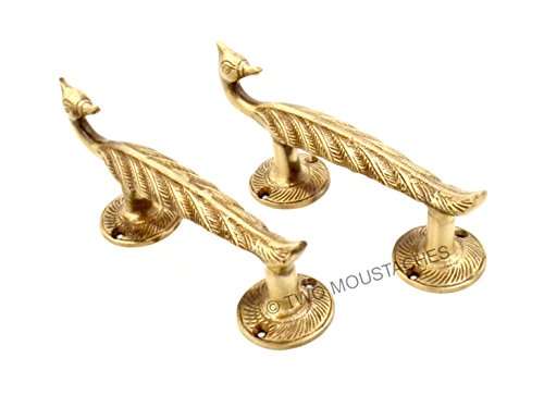 Handecor Seahorse Design Brass Door Handle Pair 1
