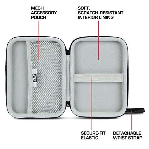 USA GEAR Travel Electronics Organizer - 6.5 Inch Zipper Case with Hard Shell Case Exterior and Accessory Pocket - Fits Chargers, Accessories, Cable, Batteries, Hotspots, GPS and More - Black 4