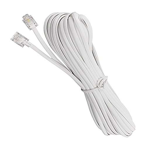 RJ11 6P2CTelephone Fax Machines Modems Straight Cable Wire Line8M / 26.2ft Long for Landline Telephone, White (8M) 1