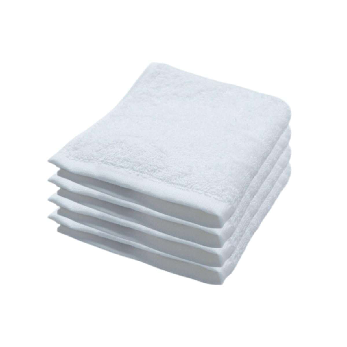 THE VELOURE White Face Towel Napkin Set | 100% Cotton | Size 30 x 30 cm (4) 1