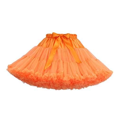 Women's Tulle Skirts A-Line Mini Skirts Fashion Sexy Solid Color Party Dance Ballet Bow Short Tutu Skirts (Free Size, T) 1