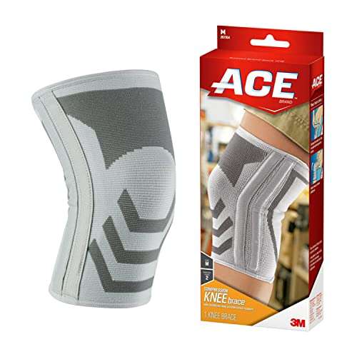 ACE Compression Knee Brace w/Side Stabilizers, Support Injured Knee With Mild Compression. Breathable Properties Let Sweat Escape, Medium 1