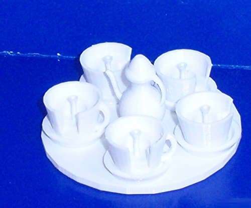 N-Scale Tea Cup Carnival Ride Kit for Train Boards (Unpainted White) 1