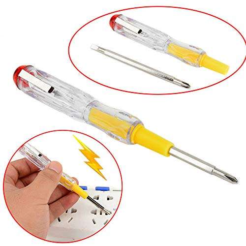 WSDMAVIS 2 Pcs Multifunction LED Electric Test Tester Pen 100-500V Screwdriver Voltage Detector Probe Tool for Household Electrician Circuit Test 3