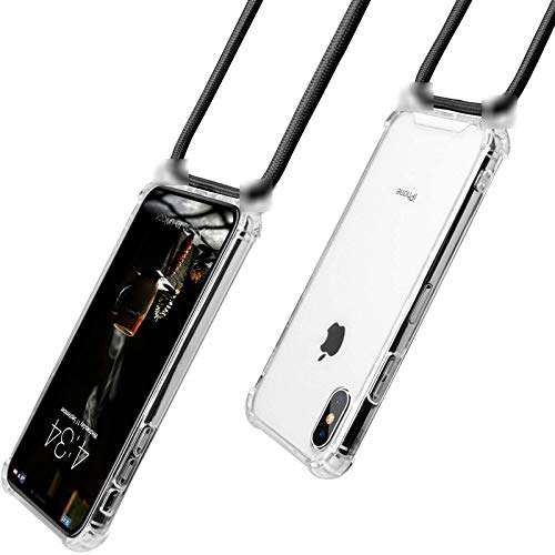 Crossbody Necklace Transparent Case for iPhone 12 Mini - Fashion Clear TPU Cell Phone Mobile Cover Holder with Cord Strap Neck Lanyard, Protective Shock Absorption Air Cushion Bumper 4