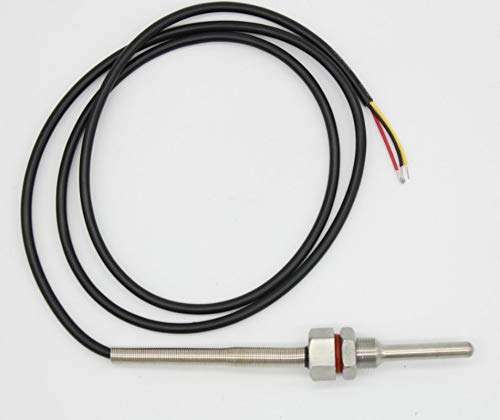 Xucus PT1000 Housing Platinum Resistance Temperature Sensor M12X1 Thread Probe OD=6mm 1m PVC 3-core Wire Stainless Steel L30-300mm - (Color: L200mm) 1