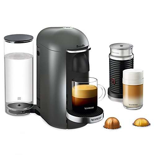 Nespresso Vertuo Plus Deluxe Coffee and Espresso Maker by Breville, Titan with Aeroccino Milk Frother 1