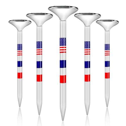 Pulselala Premium Golf Tees, 3 1/4'' Unbreakable Transparent Plastic Golf Tees, Reduces Friction & Side Spin, Golf Accessories Gift for Men American Flag（50 Count） 1
