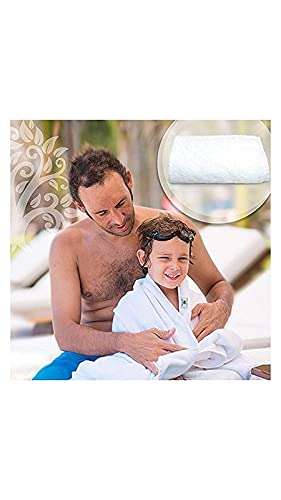 ELSTONE HOME Cotton White Gold Large Size Bath Towel Color: White (Pack of 1) 5