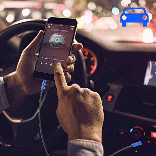 Morxlu Aux Cable 4ft [Hi-Fi Sound], 3.5mm Auxiliary Audio Cable Nylon Braided Aux Cord Male to Male Aux Cord for Car Stereo, iPhone, iPod, iPad, Headphone Lead for Sony, Beats 5