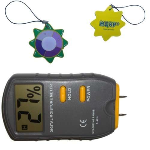 HQRP 2-Pin JT-2G Scanner and Probe Moisture Wood Meter and Home Inspection Tools plus HQRP UV Chain/UV Health Meter 1
