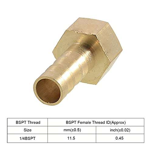 Generic Pneumatic Fitting 1/4"NPT Female Thread Hose Dia Brass Tubing Connector Adapter 2
