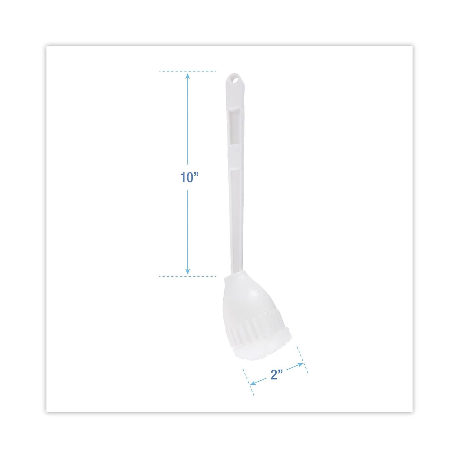 Boardwalk 528121 2 in. Cone Head Plastic Bowl Mops with 10 in. Handle - White (25-Piece/Carton) 3