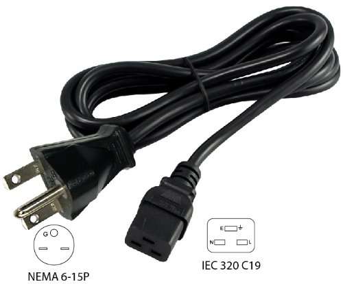 Conntek 8.2-Feet SJT 14/3 15A 250V NEMA 6-15P to IEC C19 Server Cord 2