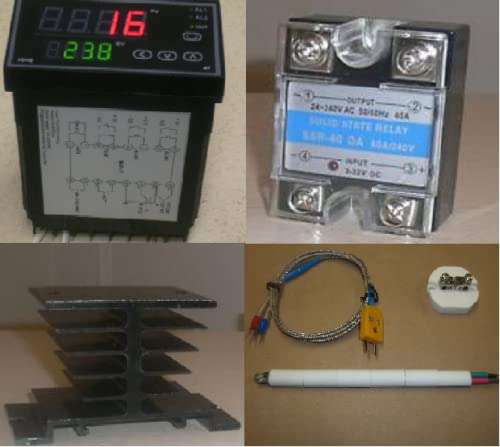 1/8 DIN Fahrenheit Ramp Soak Temperature Controller Kiln+SSR+Heatsink+Thermocouple Programmable Control 60 Segment with Big Display 96x48mm 2