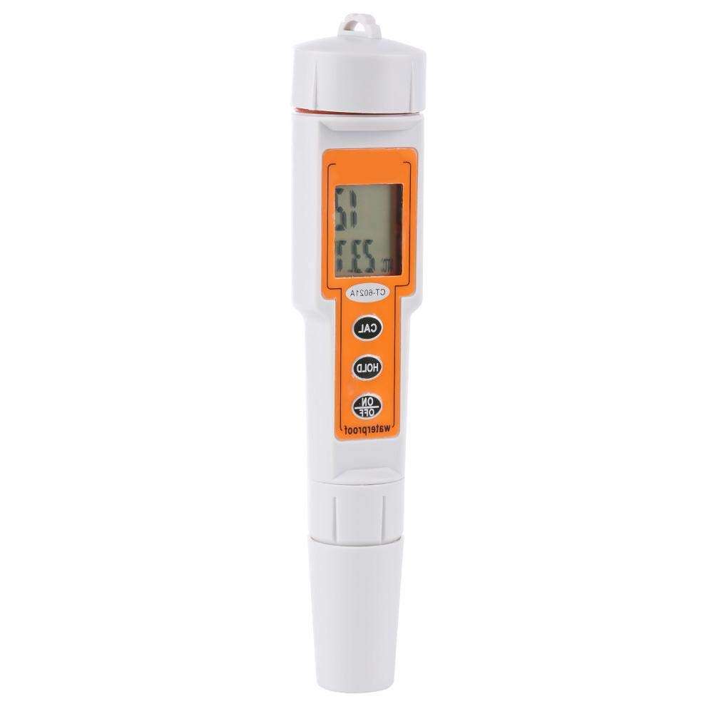 PH TEMP Moisture Meters, 2 in 1 Portable Digital PH TEMP Tester Purity Test Pen for Aquariums Hydroponics Spas Swimming Pools Water Quality 4