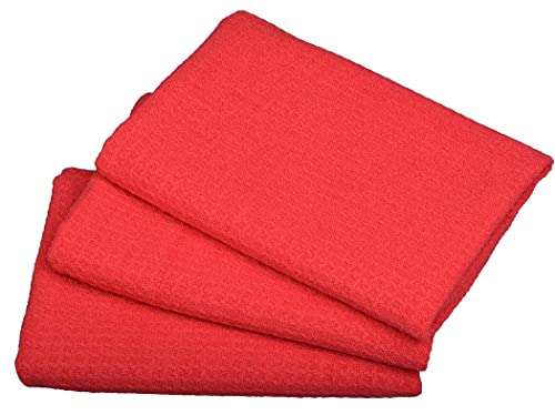UBERSWEET® 16Inchx24Inch , Amaranth : Waffle Weave Microfiber Kitchen Towels Dish Cloths 16 Inch X 24 Inch 3 Pack Amaranth 3