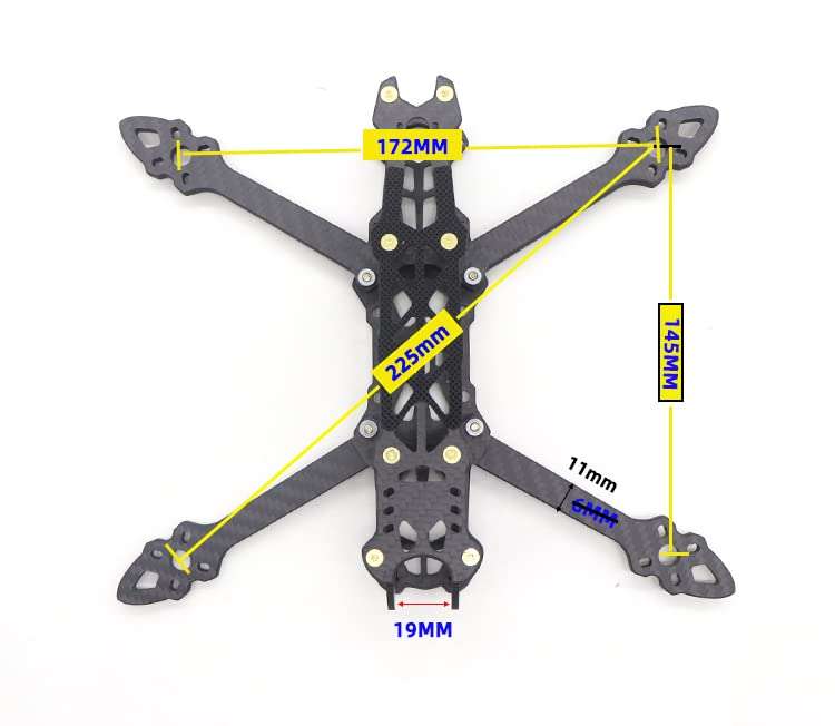 5 inch Carbon Fiber FPV Racing Drone Quad Quadcopter Frame with 5mm arm 4