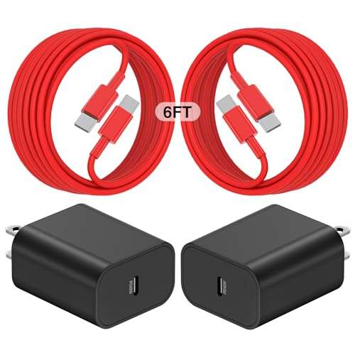 45W Super Fast Charger USB C for Samaung,6FT Samsung Type C Charger Fast Charging Cable for Samsung Galaxy S24+Ultra,Long USB C Cord Android Phone Charger for Samsung Galaxy S23 S22 S21+Ultra-Red 1