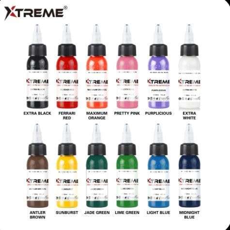 Xtreme Colors - Ferrari Red - Tattoo Ink 1/2oz Bottles Pigment 4