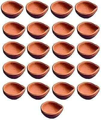 JAICRAFTPUR Handmade Diwali Diya | Terracotta/Clay Diya for Puja | Mitti Diya for Diwali Pooja Decoration (11) 1