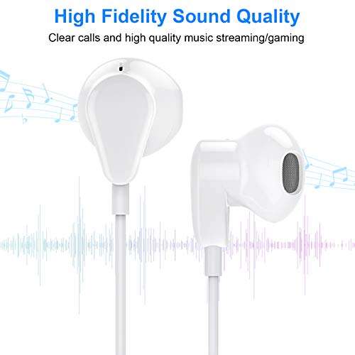 USB C Headphone for iPhone Air 17 Pro Max 16 16e 15 Plus for Samsung S25 S24 S23 FE S22 S21 A17 Galaxy Z Flip Type C Earphone with Mic Control Noise Cancel Wired Earbuds for iPad A16 10 Pixel 7 8 9a 9 2
