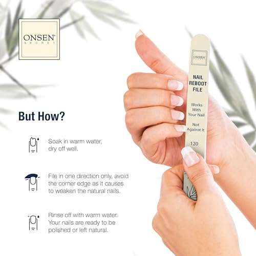 Onsen Professional Nail Buffer 2pk, Ultimate Shine Nail Buffing Block With 3 Way Buffing Methods, Smooth & Shine After Onsen Nail Filer, Compact Purse Size Manicure Tools for Optimum Nail Care 4
