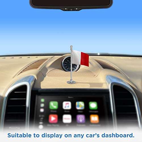 The Flag Corporation Kerala Congress (M) Car Dashboard Flag 2in x 3in With A Plastic Liquid Chrome Base 3