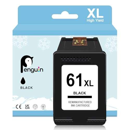 Penguin Remanufactured Printer Ink Cartridge Replacement for HP 61XL,61 XL Used for Hp Deskjet 1000 1010 2540 2546 3050A Envy 4500 4509 5530 Officejet 4630 4609(1 Black,1 Color) Combo Pack 1