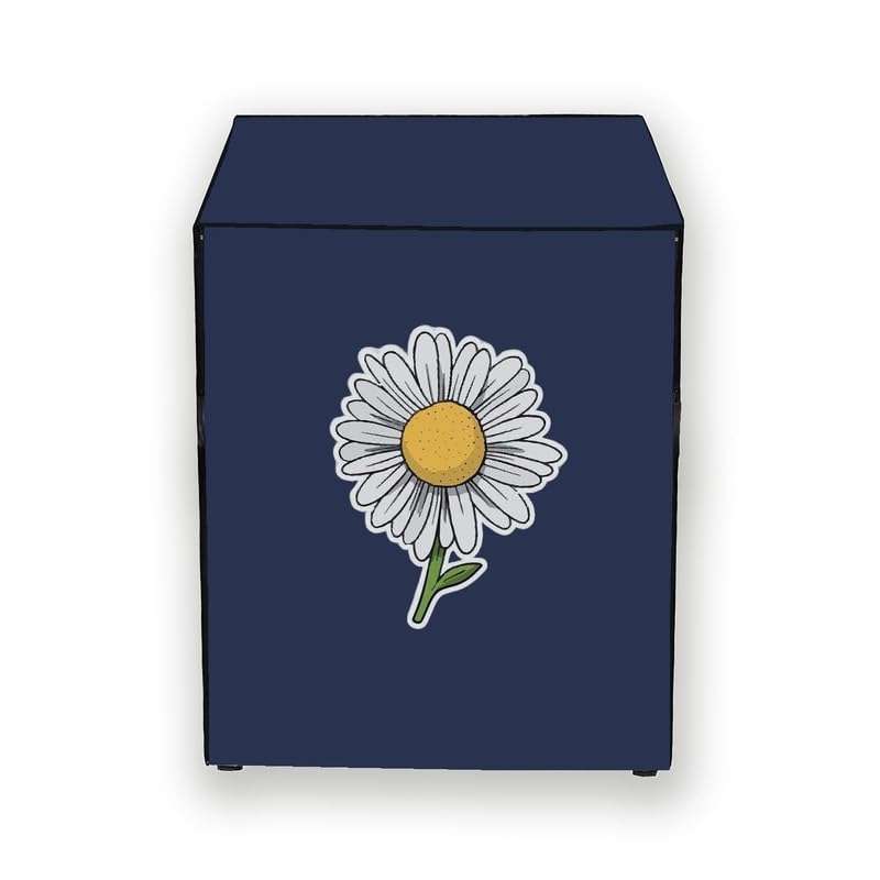 HIZING Waterproof Washing Machine Cover Front Load/Dishwasher, Universal Compatible/Suitable for - 6.5 Kg, 7 Kg, 7.5 Kg, 8 Kg Bosch/LG/Samsung/Whirlpool/LLYOD/Godrej Solid Blue Sunflower Print 1